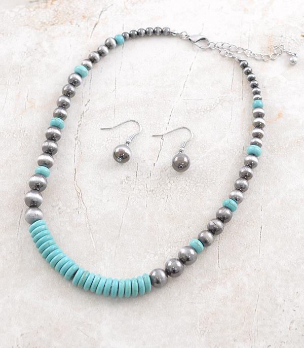 NECKLACES :: TRENDY :: Wholesale Western Turquoise Navajo Necklace Set