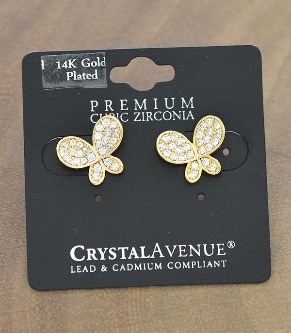 <font color=black>SALE ITEMS</font> :: JEWELRY :: Earrings :: Wholesale Cubic Zirconia Butterfly Post Earrings