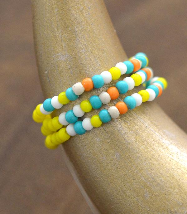 RINGS :: Wholesale Navajo Seed Bead Ring Set