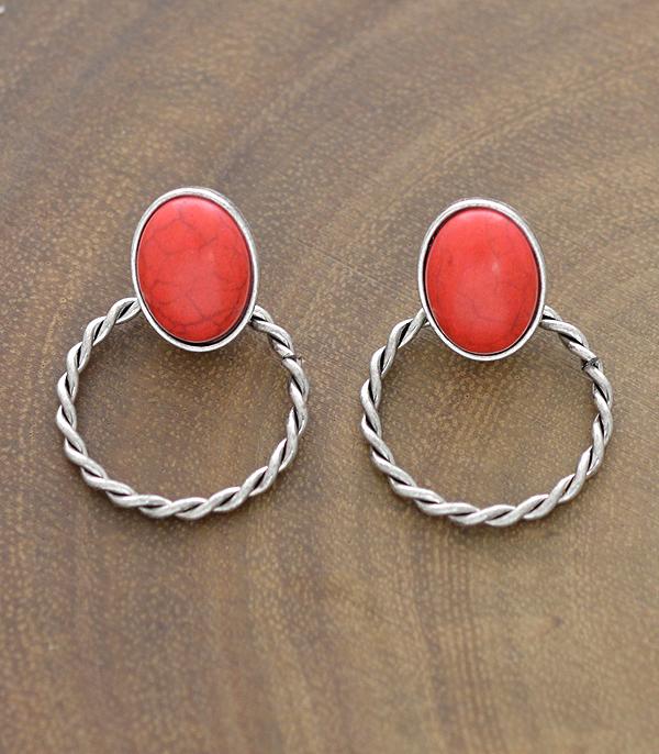 New Arrival :: Wholesale Western Turquoise Post Hoop Earrings