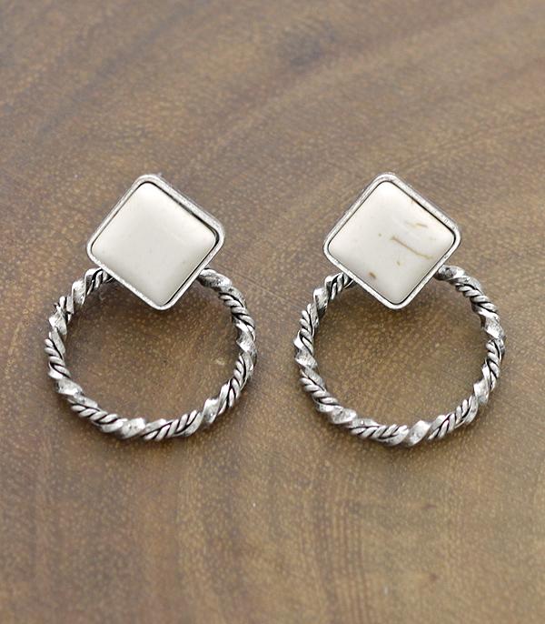 <font color=black>SALE ITEMS</font> :: JEWELRY :: Earrings :: Wholesale Western Turquoise Post Hoop Earrings