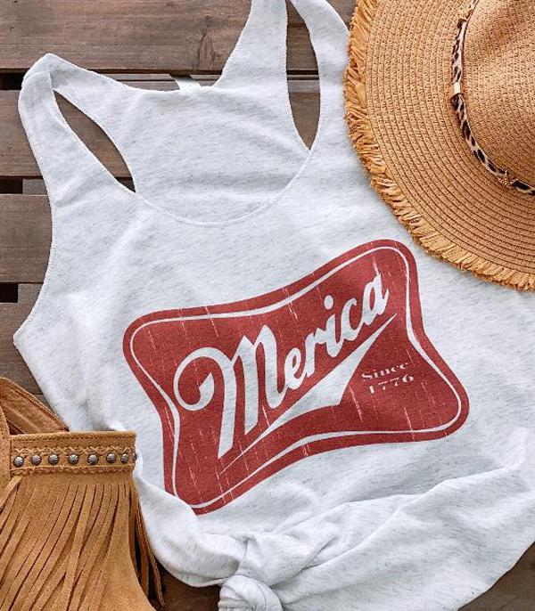 GRAPHIC TEES :: GRAPHIC TEES :: Wholesale Western Merica Graphic Racerback Tank