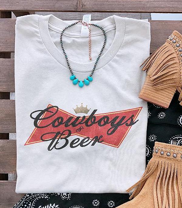 GRAPHIC TEES :: GRAPHIC TEES :: Wholesale Western Cowboys Beer Graphic Tshirt