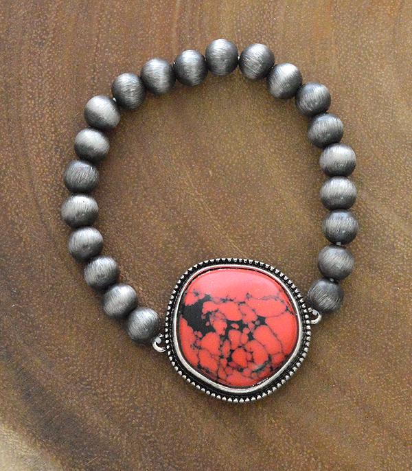 BRACELETS :: STRETCH-BEAD :: Wholesale Western Semi Stone Navajo Bracelet