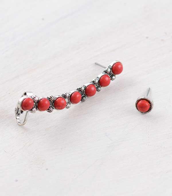 <font color=black>SALE ITEMS</font> :: JEWELRY :: Earrings :: Wholesale Western Semi Stone Ear Crawler
