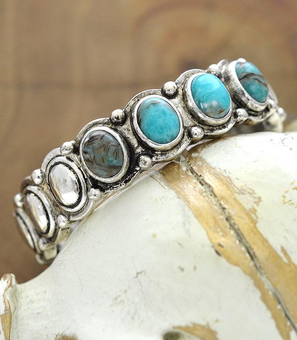 BRACELETS :: STRETCH :: Wholesale Western Turquoise Stackable Bracelet