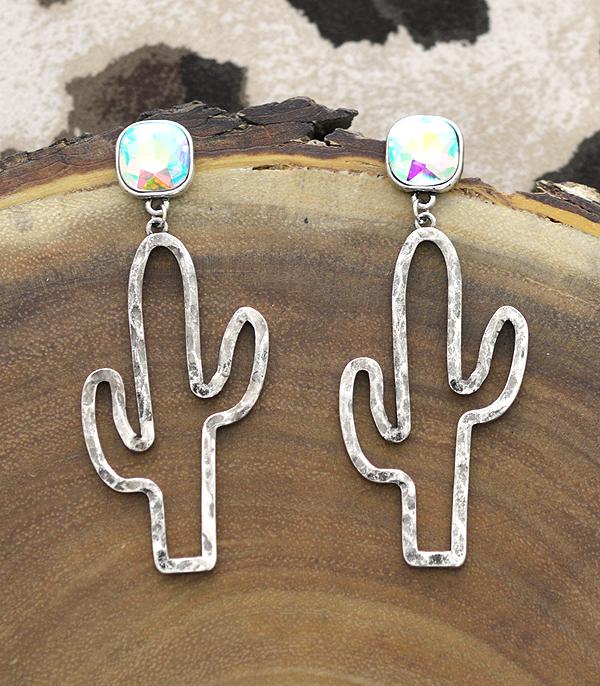 <font color=black>SALE ITEMS</font> :: JEWELRY :: Earrings :: Wholesale Western Cactus Glass Post Earrings