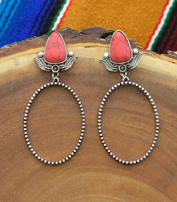 EARRINGS :: WESTERN POST EARRINGS :: Wholesale Western Turquoise Post Hoop Earrings