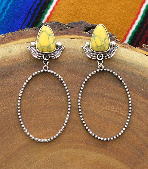 EARRINGS :: WESTERN POST EARRINGS :: Wholesale Western Turquoise Post Hoop Earrings