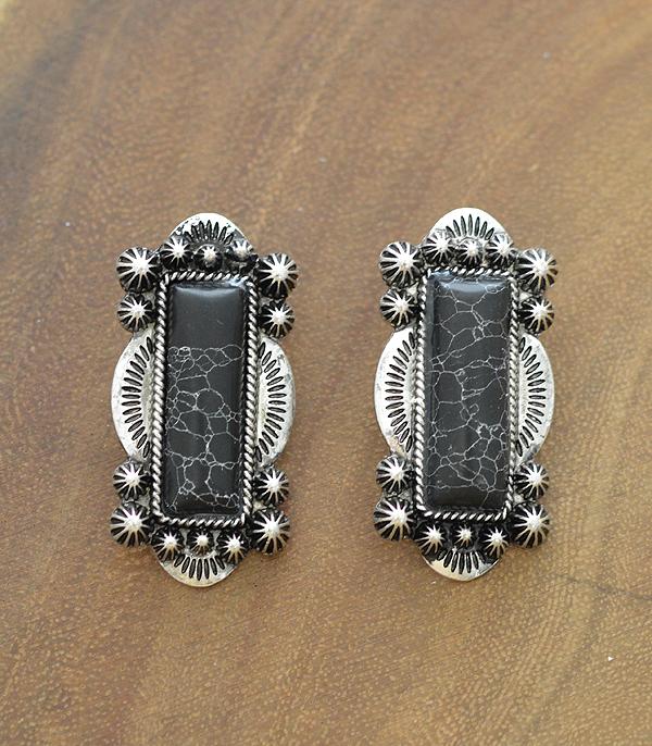 EARRINGS :: WESTERN POST EARRINGS :: Wholesale Western Semi Stone Concho Post Earrings