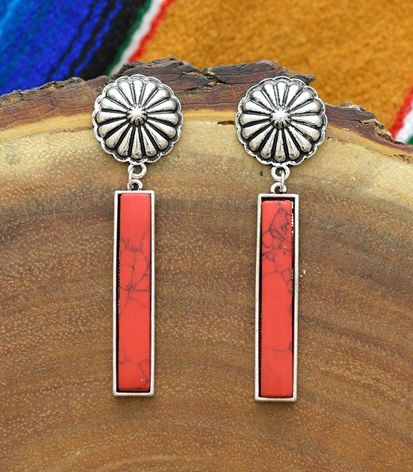 EARRINGS :: WESTERN POST EARRINGS :: Wholesale Western Concho Post Turquoise Earrings