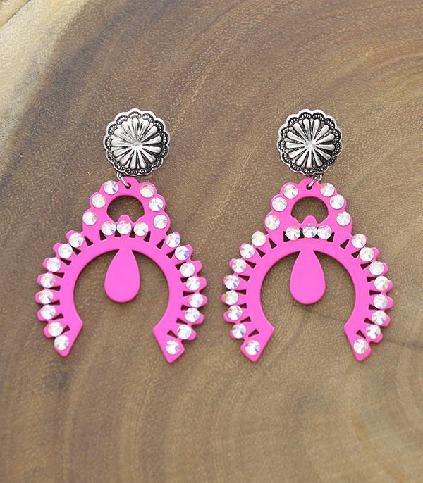 <font color=#FF6EC7>PINK COWGIRL</font> :: Wholesale Concho Post Squash Blossom Earrings
