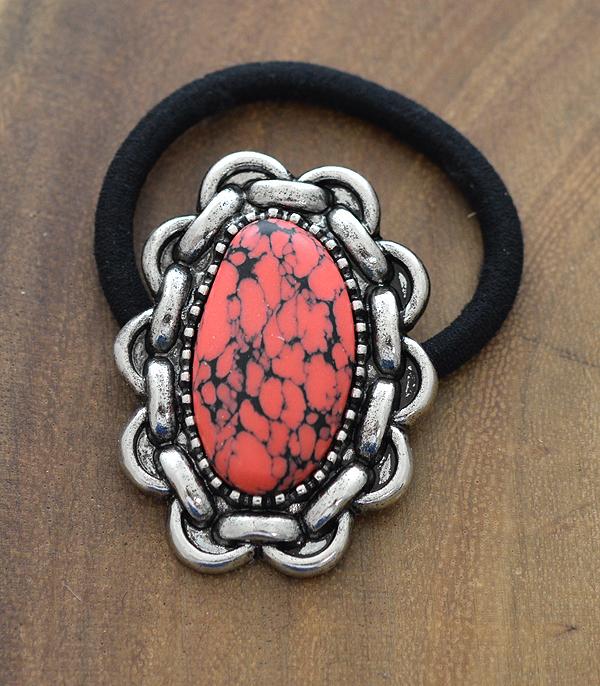 HATS I HAIR ACC :: HAIR ACCESSORIES :: Wholesale Western Turquoise Ponytail Holder