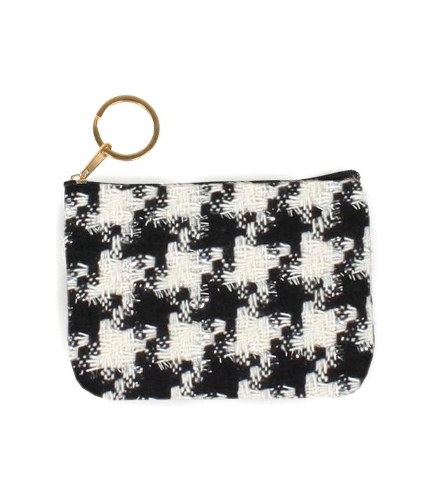 <font color=black>SALE ITEMS</font> :: HANDBAGS | TRAVEL :: Wholesale Houndstooth Print Card Coin Pouch