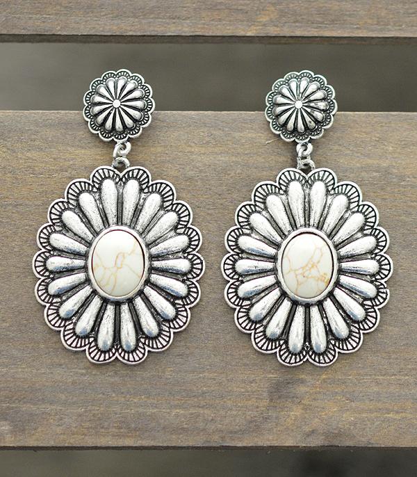 <font color=black>SALE ITEMS</font> :: JEWELRY :: Earrings :: Wholesale Western Turquoise Stone Concho Earrings