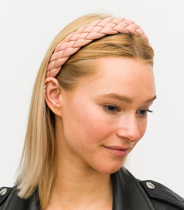 HATS I HAIR ACC :: HAIR ACCESSORIES :: Wholesale Faux Leather Woven Headband