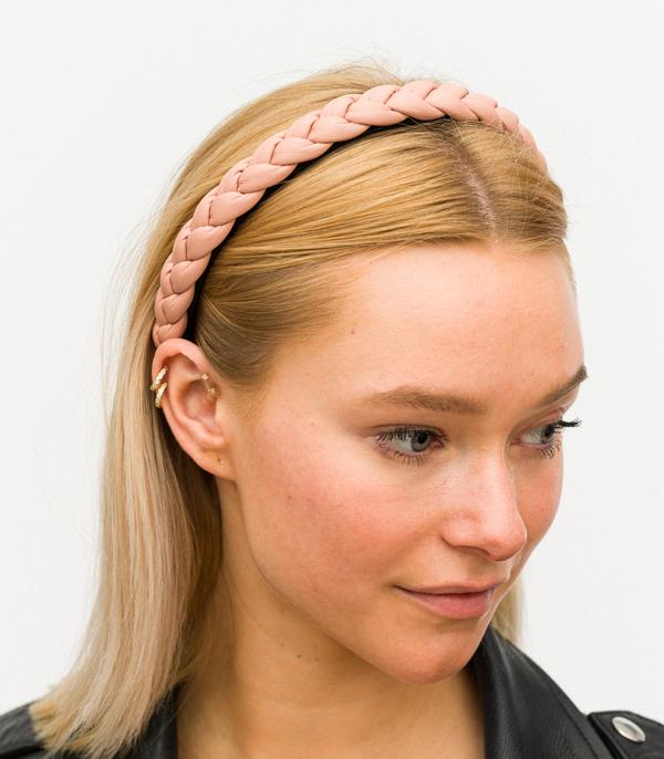 New Arrival :: Wholesale Faux Leather Woven Headband