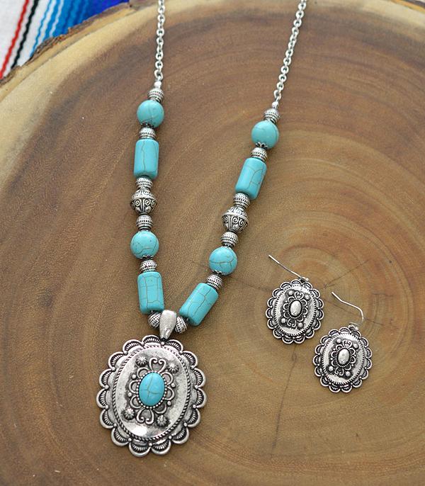 <font color=black>SALE ITEMS</font> :: JEWELRY :: Necklaces :: Wholesale Western Turquoise Pendant Necklace Set