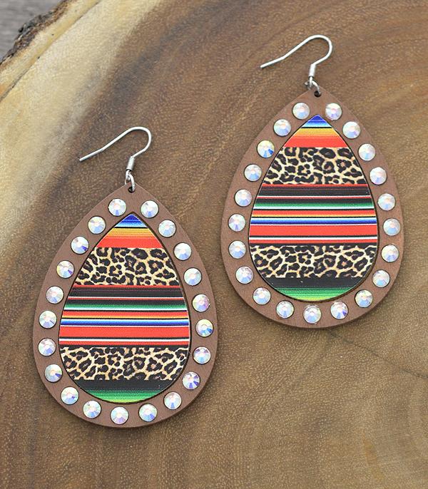 <font color=black>SALE ITEMS</font> :: JEWELRY :: Earrings :: Wholesale Leopard Serape Print Teardrop Earrings