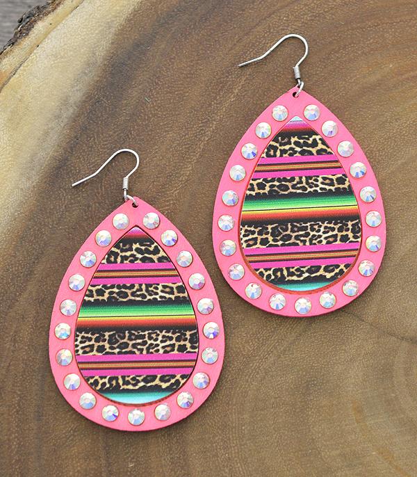 <font color=black>SALE ITEMS</font> :: JEWELRY :: Earrings :: Wholesale Leopard Serape Print Teardrop Earrings