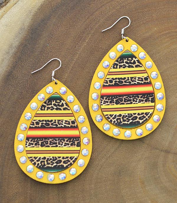 <font color=black>SALE ITEMS</font> :: JEWELRY :: Earrings :: Wholesale Leopard Serape Print Teardrop Earrings