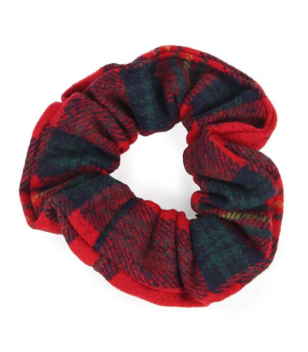 HATS I HAIR ACC :: HAIR ACCESSORIES :: Wholesale Plaid Print Hair Scrunchie