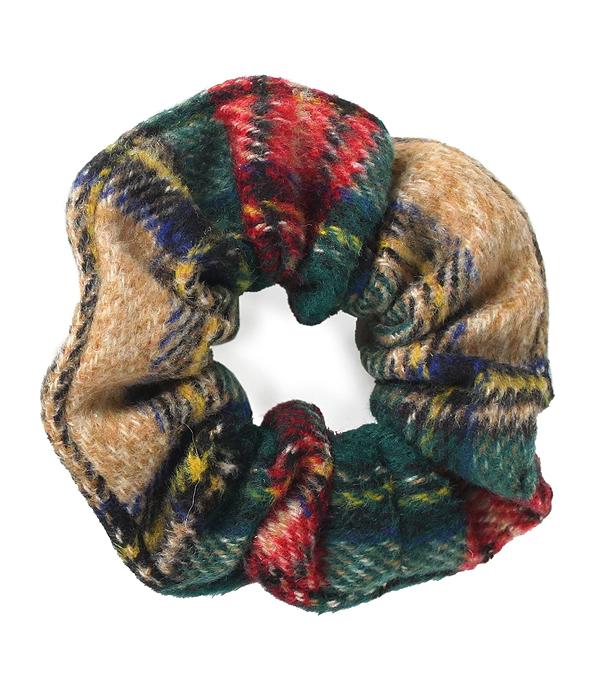 HATS I HAIR ACC :: HAIR ACCESSORIES :: Wholesale Plaid Print Hair Scrunchie