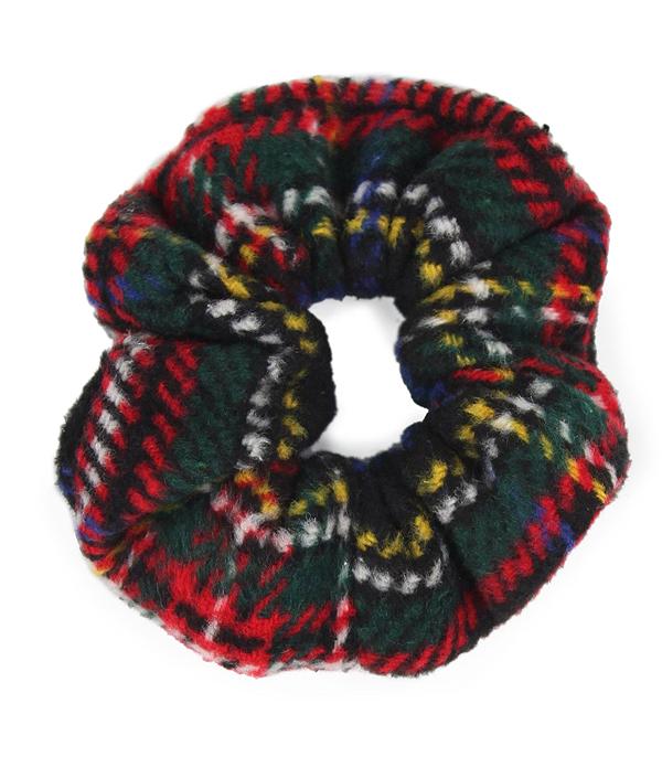 HATS I HAIR ACC :: HAIR ACCESSORIES :: Wholesale Plaid Print Hair Scrunchie
