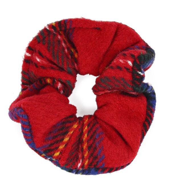HATS I HAIR ACC :: HAIR ACCESSORIES :: Wholesale Plaid Print Hair Scrunchie
