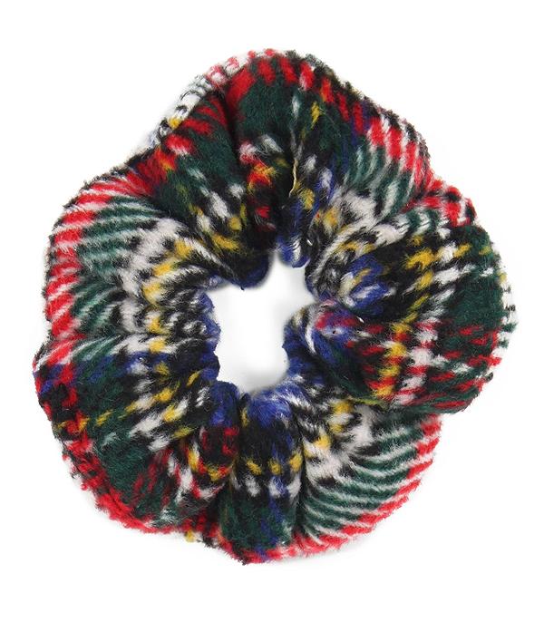 HATS I HAIR ACC :: HAIR ACCESSORIES :: Wholesale Plaid Print Hair Scrunchie