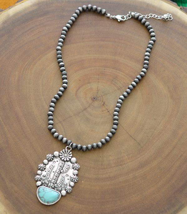 <font color=black>SALE ITEMS</font> :: JEWELRY :: Necklaces :: Wholesale Turquoise Cactus Navajo Necklace