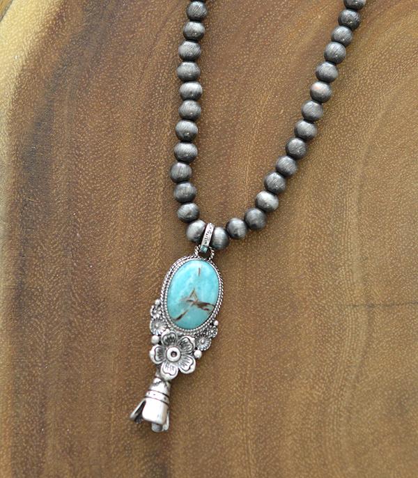New Arrival :: Wholesale Turquoise Squash Blossom Necklace