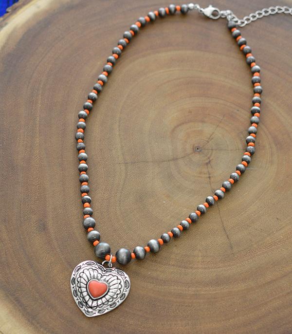 <font color=red>VALENTINE'S</font> :: Wholesale Western Heart Pendant Navajo Necklace