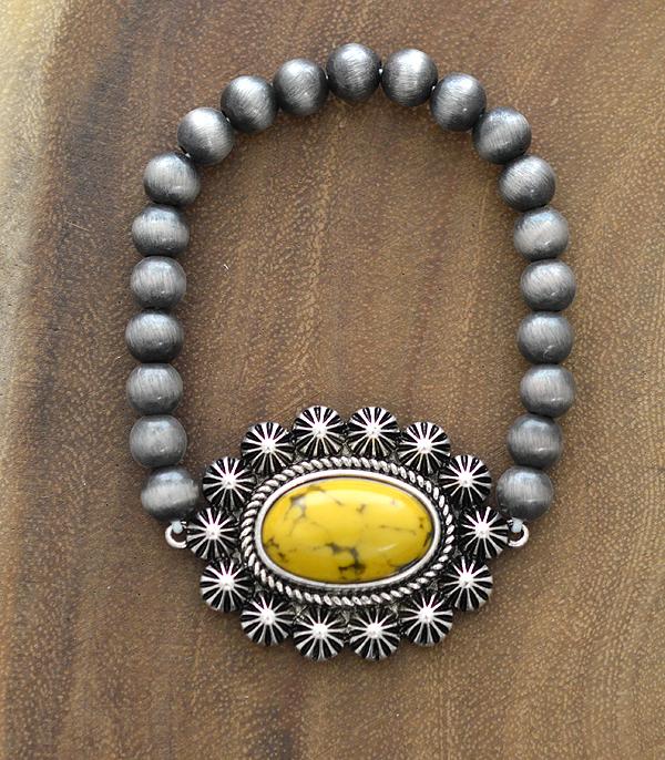 BRACELETS :: STRETCH-BEAD :: Wholesale Western Semi Stone Navajo Pearl Bracelet