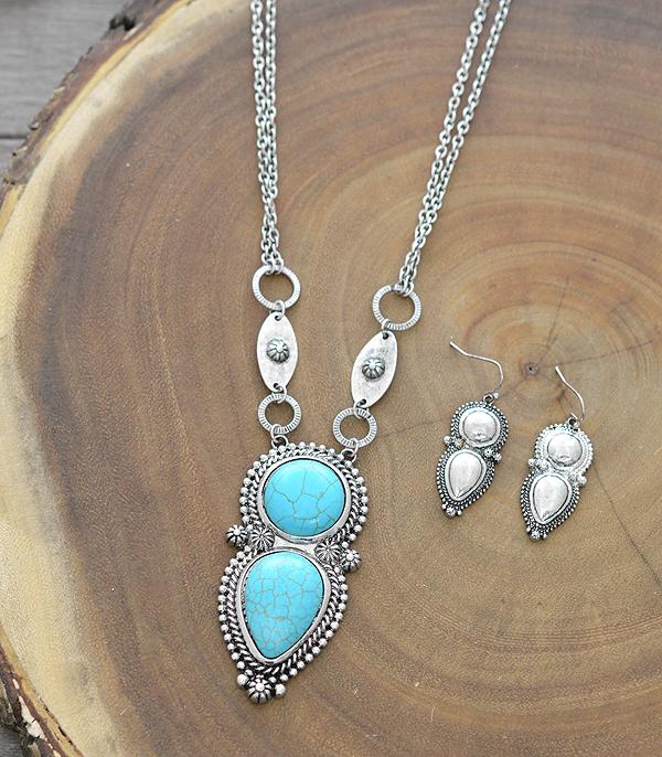 New Arrival :: Wholesale Turquoise Semi Stone Necklace Set