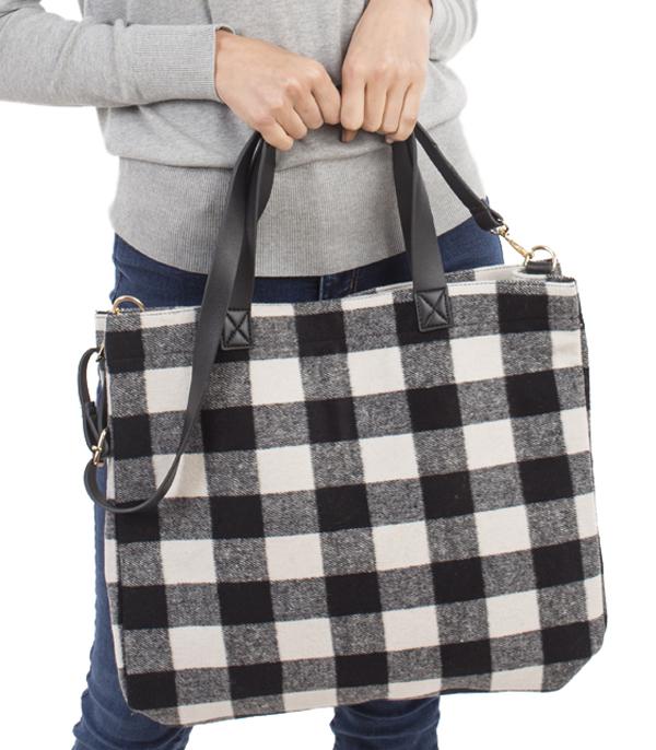 <font color=black>SALE ITEMS</font> :: HANDBAGS | TRAVEL :: Wholesale Buffalo Plaid Everyday Tote