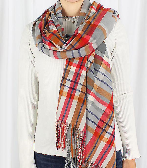 KIMONO I SCARVES :: SCARF / SCARF RING :: Wholesale Fall Winter Plaid Oversized Scarf