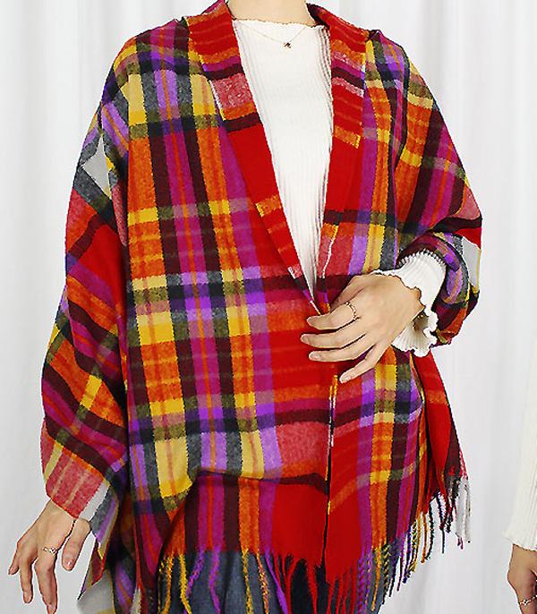 KIMONO I SCARVES :: SCARF / SCARF RING :: Wholesale Fall Winter Plaid Oversized Scarf