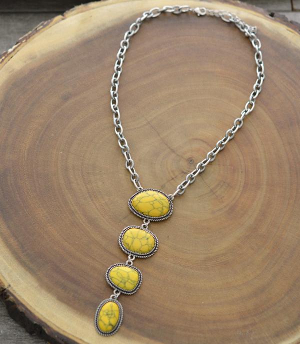 <font color=black>SALE ITEMS</font> :: JEWELRY :: Necklaces :: Wholesale Western Turquoise Stone Drop Necklace