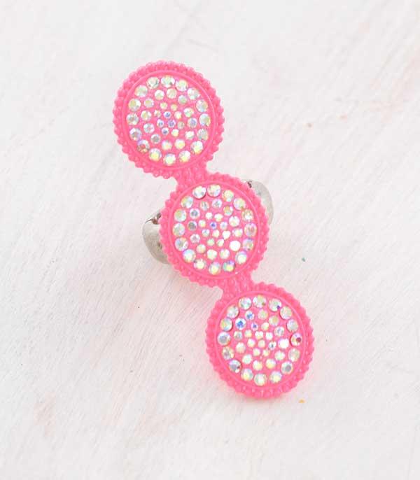 <font color=#FF6EC7>PINK COWGIRL</font> :: Wholesale Bling Rhinestone Stretch Ring