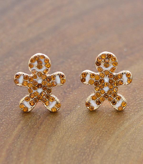 <font color=GREEN>HOLIDAYS</font> :: JEWELRY I BAGS :: Wholesale Gingerbread Man Post Earrings