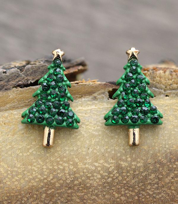New Arrival :: Wholesale Christmas Tree Post Earrings