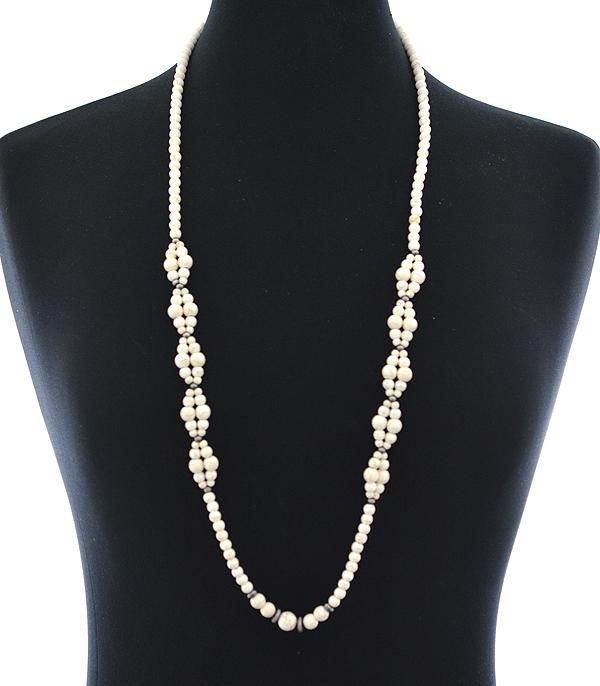 <font color=black>SALE ITEMS</font> :: JEWELRY :: Necklaces :: Wholesale Turquoise Semi Stone Bead Long Necklace