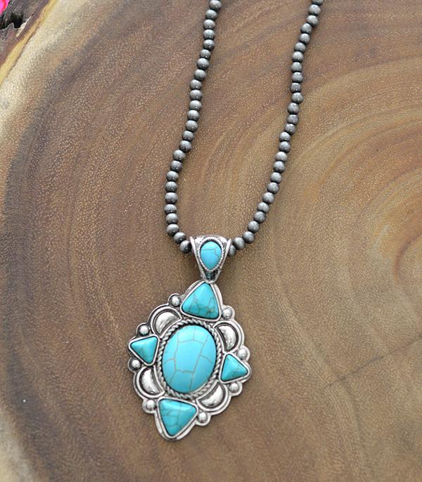 <font color=black>SALE ITEMS</font> :: JEWELRY :: Necklaces :: Wholesale Western Turquoise Pendant Necklace