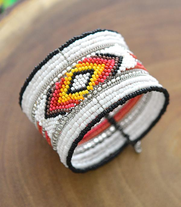 <font color=black>SALE ITEMS</font> :: JEWELRY :: Bracelets :: Wholesale Handmade Seed Bead Aztec Cuff Bracelet
