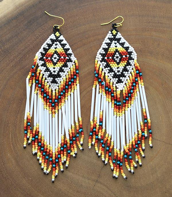 New Arrival :: Wholesale Western Seed Bead Fringe Earrings