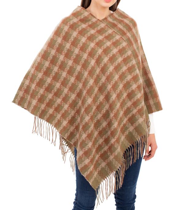 <font color=black>SALE ITEMS</font> :: SCARVES | APPAREL  :: Apparel :: Wholesale Checker Pattern Knit Poncho