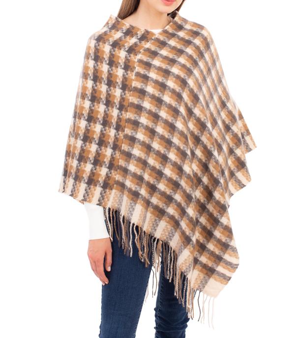 <font color=black>SALE ITEMS</font> :: SCARVES | APPAREL  :: Apparel :: Wholesale Checker Pattern Knit Poncho