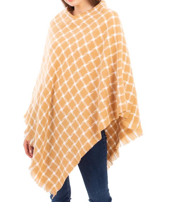 <font color=black>SALE ITEMS</font> :: SCARVES | APPAREL  :: Apparel :: Wholesale Checker Pattern Knit Poncho