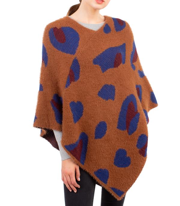 New Arrival :: Wholesale Leopard Print Knit Poncho